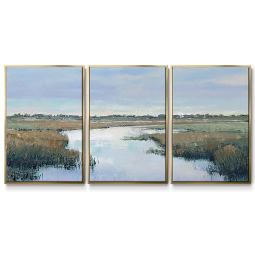 Renditions Gallery Landscape Wall Art Coastal Plains Stream Grass Painting Mode…