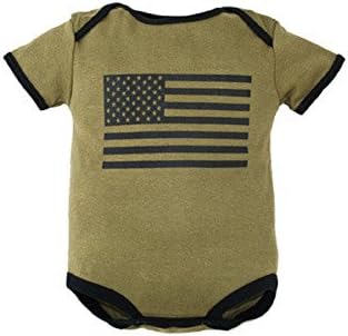 Trooper Clothing US Flag OD Green Onsie 6-9M OD Green