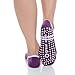 Great Soles Women's Ballet Grip Socks for Barre Pilates Yoga (Violet/White)