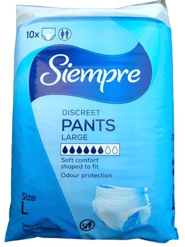 Unisex 10 Large Discreet Incontinence Pants Odour Protection- Size 100-150cm (Mothers and Elderly Favourite)