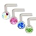 bodyjewellery L Shaped Nose Ring 18g Surgical Stainless Steel Nostril Piercing Studs Crystal Mixed Aurora borealis Rose Sapphire Peridot