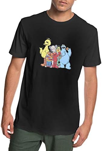 Male T-Shirt KAWS Funny Short Sleeve T-Shirts Black