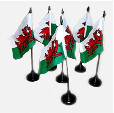 Wales Welsh Dragon 4" x 6" Desktop Table Flag With Base
