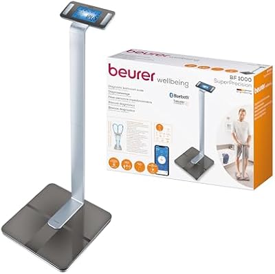 BF 1000 Super Precision Bilancia Diagnostica Professionale con Misurazione Incrociata, Connessione Bluetooth e con Portata fino a 200 Kg, Metallo, Nero