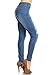 Women's Stretch Pull-On Skinny Ripped Distressed Denim Jeggings Blue-55 Large