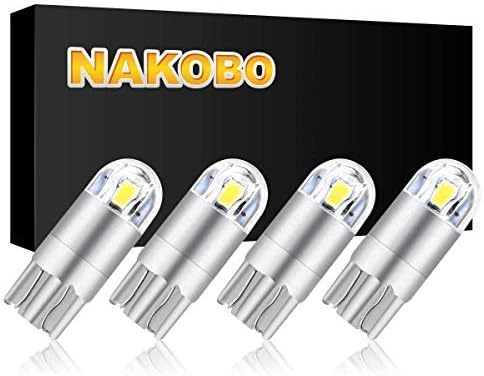 NAKOBO Smart IC DC 9-30V 12v 24v T10 LED Bulb 2-SMD 3030 Chipset 194 921 168 W5W Wedge for Car Interior Dome Door Map Reading License Plate Turn Signal Light(pack of 4)