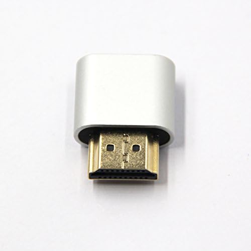 WBTUO VGA Virtual Display Adapter HDMI DDC EDID Dummy Plug Headless Ghost Display Emulator 1920x1080 New Generation@60Hz (Silver)