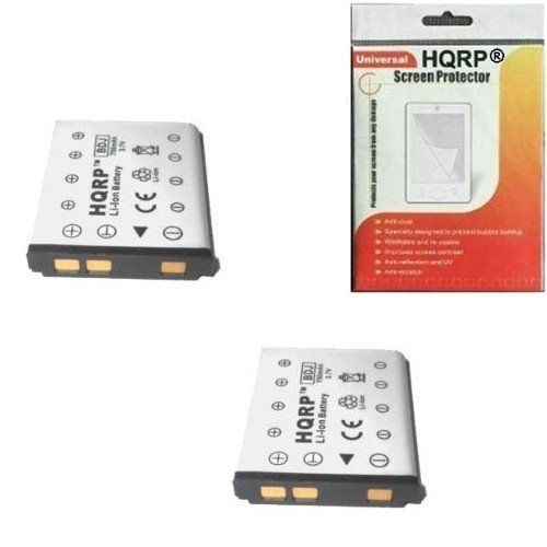 HQRP Two Batteries for Olympus X-905, X-915, X-930, X-935, X-960, X-560WP Digital Camera plus HQRP LCD Screen Protector