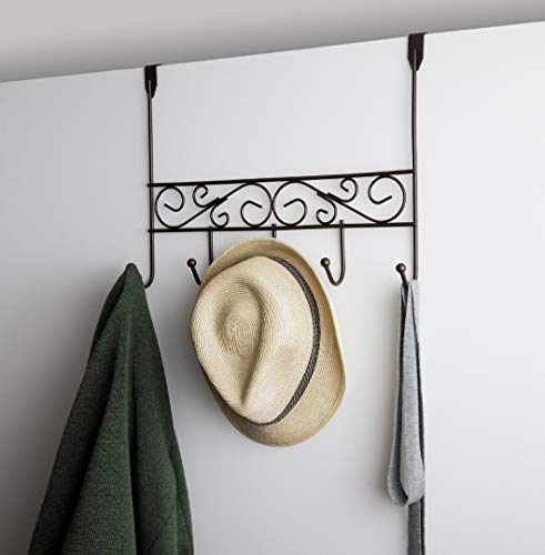 Inspired Living by Mesa Inspired Living Over The Door Hanger 5 Organizer in Oil Rubbed Bronze Spiral Collection utility-hooks, - Thumbnail 4