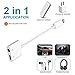 iPhone Headphone Adaptor, Dual Lightning Adapter & Splitter, 2 in 1 Aux Headphone Jack Audio & Charge Cable Adapter, 3.5mm Lightning Adapter for iPhone7/7Plus/8/8Plus/X, Support iOS 11 and Before