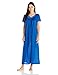 Shadowline Women's Petals 53 Short Flutter Sleeve Long Gown, Navy, Medium