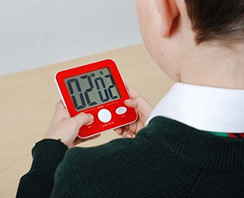 TickiT Jumbo Timer - Red - Digital Timer with Large Display for Kitchens, Classrooms, Games, Home Use - with Stand and Magnet for Mounting
