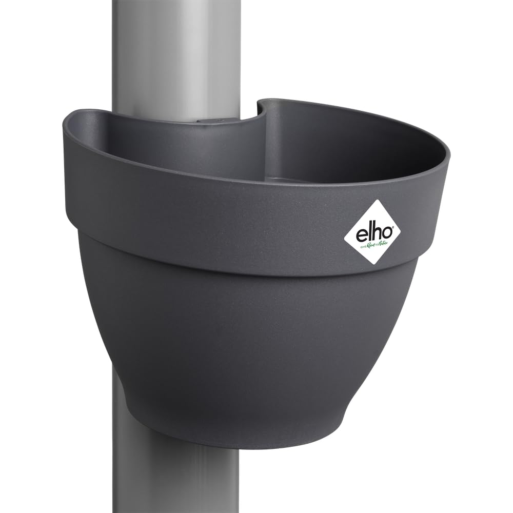 elho Vibia Campana Drainpipe Clicker 40 - Flower Pot for Outdoor - Ø 21.6 x H 16.3 cm - Black/Anthracite — image 1