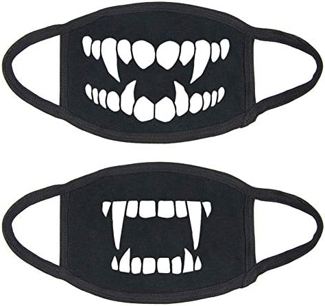 YOROZUCERY Mouth Mask Unisex Anti Dust Kawaii Muffle Flu Mask Half Face Mask Reusable Cotton for Men Women Black 2Pcs