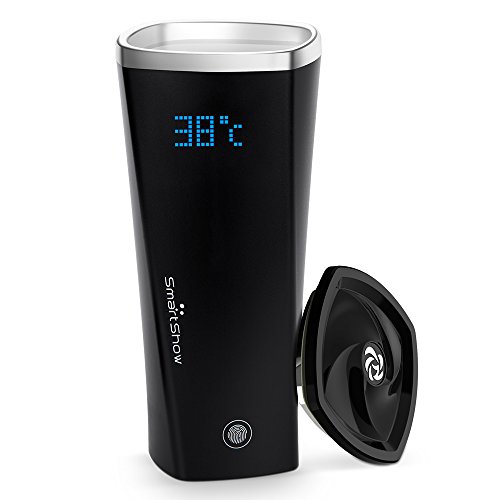 SmartShow I-cup Smart Cup Drink Water Reminder Temperature Detection Wireless Charging Mug (Black)
