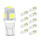 Nilight DELI-30 FBA_iL 10x Replacements for Malibu Landscape Light 5 Led/SMD Per Bulb 194 T10 T5 Wedge Base Cool White 12v Dc 1407ww, 10PCS