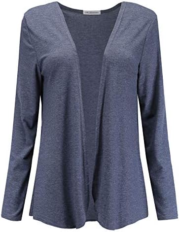 7th Element Plus Size Open Front Drape Cardigan Lightweight Long Sleeves Women