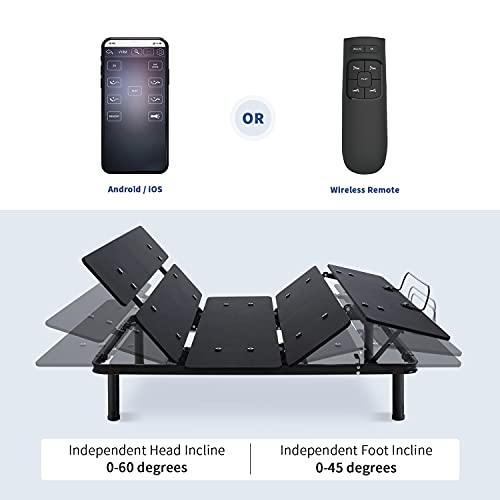 Adjustable Bed Frame, Smart Electric Adjustable Bed Base with Bluetooth