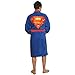 Superman Adult Terry Cloth Hooded Bath Robe Blue w/Red Logo, One Size
