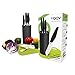 VOOV Professional 5 Piece Pure Ceramic Knife Set with Knife Block, Cutting Board and Matching Sheaths