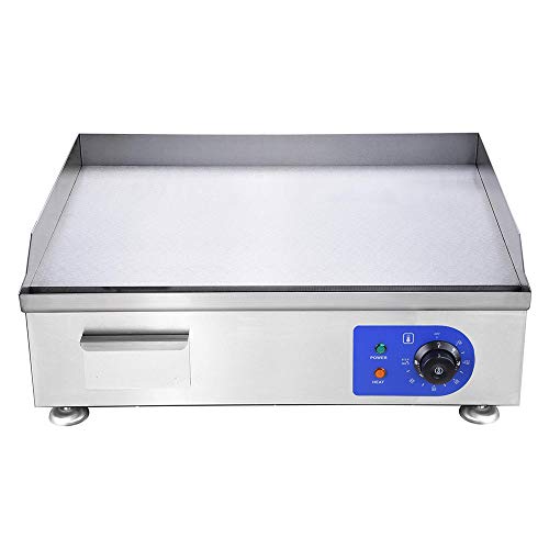 WeChef 2500W 24" Commercial Electric Countertop Griddle Flat Top Grill Hot Plate Stainless Steel Adjustable Temp - Thumbnail 3
