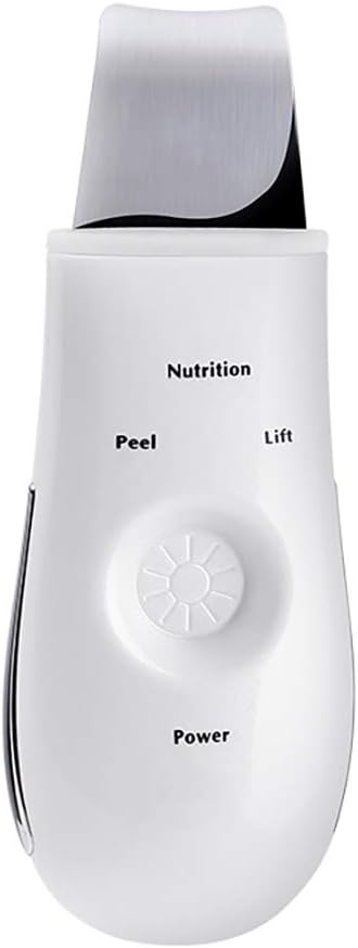 Ultrasonic Facial Scrubber, Galvanic Ion Facial Skin Rejuvenation Bio Facial Lift Beauty Machine-White