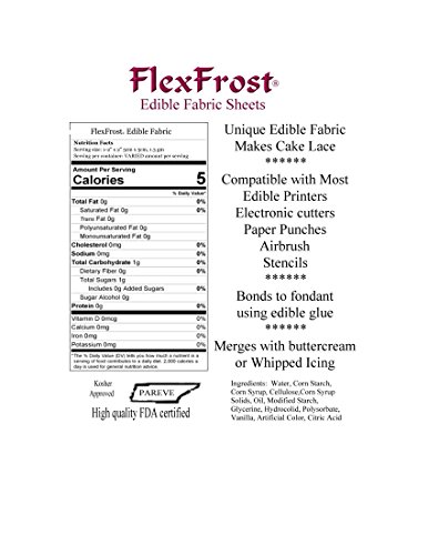 Oasis Supply Magic FlexFrost Edible Image Fabric Icing Sheets - 20 Pack (White)
