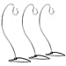 BANBERRY DESIGNS Chrome Ornament Stand with Brushed Metal Heart Shaped Base Pack of 3 Pcs