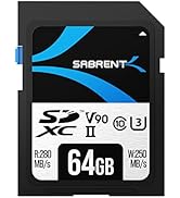 SABRENT Rocket v90 64GB SD UHS-II Memory Card R280MB/s W250MB/s (SD-TL90-64GB)