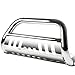 Auto Dynasty Compatible with Pathfinder Frontier Xterra 3 inches Bumper Push Bull Bar - Removable Skid Plate (Chrome)