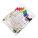 MengRan Dual Tip/Double Head/2 in 1 Caligraphy Brush Marker Pens & Porous Fineliner Pen Pastel Colored China Markers Fine Point 0.4 Drawing Pens for Art Office Supplies (12 Colors)