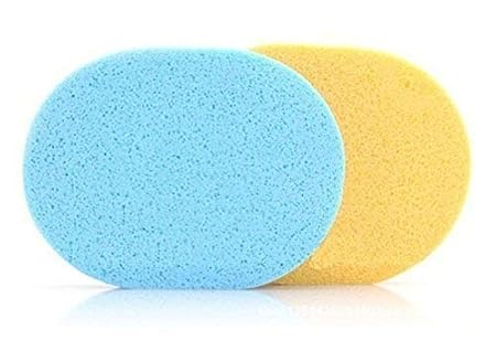 Seema Natural Seaweed Facial Cleaning Wash Pad Puff Sponge (Set Of 2)(Color May Vary)
