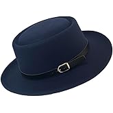 Cotilafi Pork Pie Hat Flat Top Fedora, Vintage Panama Classical Jazz Party Hats, Outdoor Travel Street Cap Sun Caps