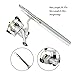 MultiOutools 38 Inches Pocket Pen Rod Set,Mini Fishing Rod and Reel Combos,Portable Travel Fishing Gear in A Box,Good Gift for Birthday,Festival,Christmas (Silver)