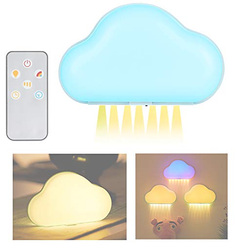 LED Night Lights for Kids Tospania Rechargeable Safe Baby Portable Infant Toddler Warm Color Changing Nightlight Lamp with Timer for Bedroom Staircase (Blue)