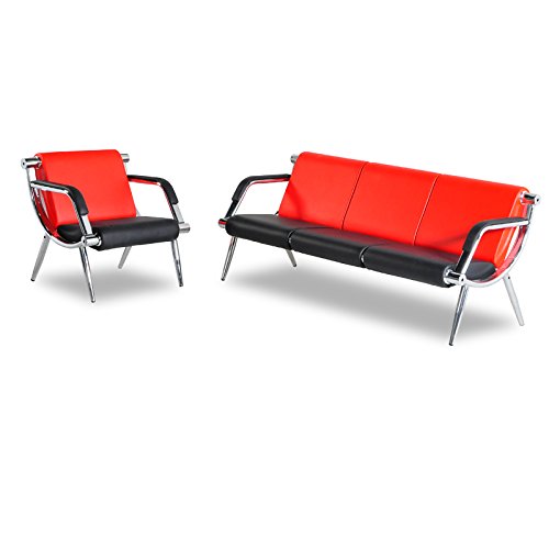 Guest & Reception Chairs BORELAX Red and Black PU Leather Office