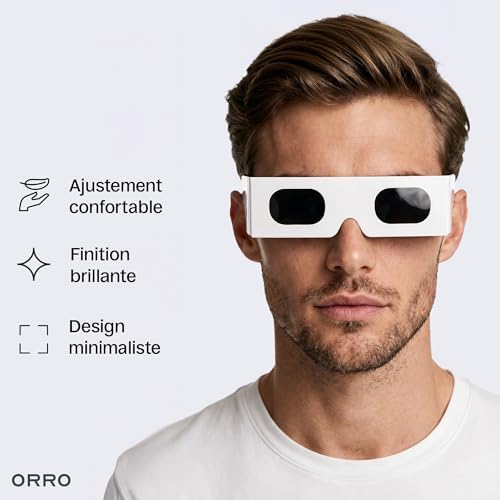 Lunettes d’éclipse solaire 45 mm, Lot de 2/6/12, Blanches, S’adaptent par-dessus les lunettes de vue, Protection oculaire certifiée, Testées EN ISO 12312-2:2015, Marquage CE - Coupe Edge