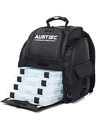 Aumtisc   Mochila de pesca con funda protectora para la lluvia y 4 bandejas