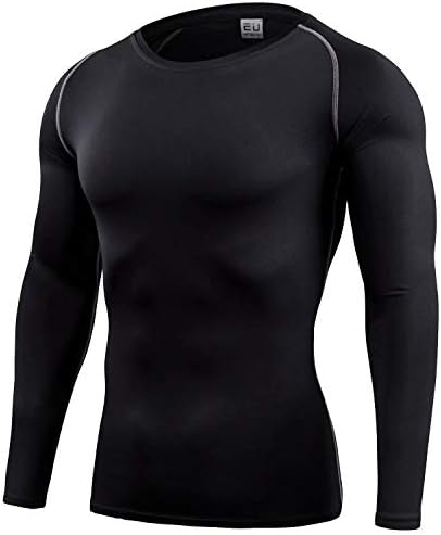 Base Layers Men Gym T shirts Mens Workout Training Compression Running Tops Long Sleeve,Sweat-wicking,Quick-drying,Breathable