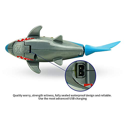 LtrottedJ Mini RC Shark Toy Remote Control Fish Boat Kids Fish with USB Cable Kids Gift - Thumbnail 3