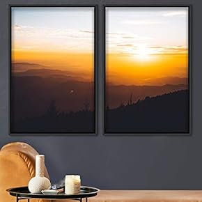 signwin 2 Piece Framed Canvas Wall Art Sunset...