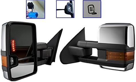 03-06 Silverado Sierra Towing Power Heated Mirrors Signal Pair Chrome Clearance