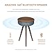 Sierra Modern Home Studio Smart Table with Built in 360° Bluetooth Speaker and Wireless Qi Charger, Dark Oak Wood