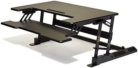 StandingStyle 36” Sit To Stand Adjustable Standing Desk Desktop Riser Converter, Dual Monitor Capacity, With Keyboard Tray For Standup Or Sitting Down Use