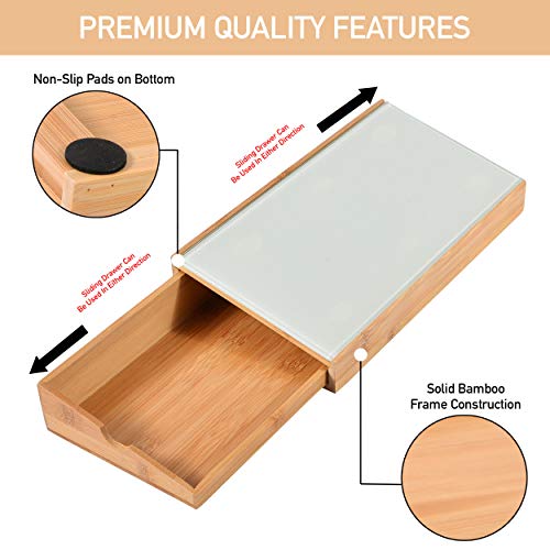 Nøk and Cranny Desktop Glass Dry Erase Whiteboard Computer Pad with