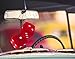 Zento Deals Pair of 3’’ Hanging Red Mirror Plush Fuzzy Dice with White Dots for Rear View Mirror Hanging Ornament G