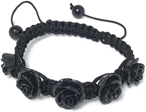 Alice Yan Jewelry Rose Bracelet Flower Bridal Bridesmaid Hypoallergenic Flexible Size 7" 7.5" 8" 8.5" 9" 9.5" 10" 10.5" Pink Black Turquoise Blue Red White Drawstring