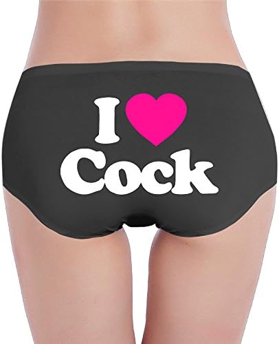 Hot Sexy Funny I Love Heart Cock Brief Panties Seamless