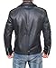 Decrum Motorcycle Jackets for Men - Black Slim Fit Biker Leather Jacket Mens