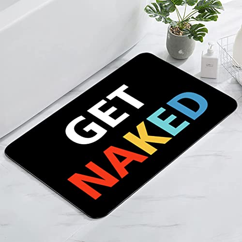 YISUMEI Tapis de salle de bain antidérapant super absorbant avec revers en caoutchouc, s'adapte sous la salle de bain, tapis de sol pour buthbaignoire, 43,2 x 61 cm, Get Naked